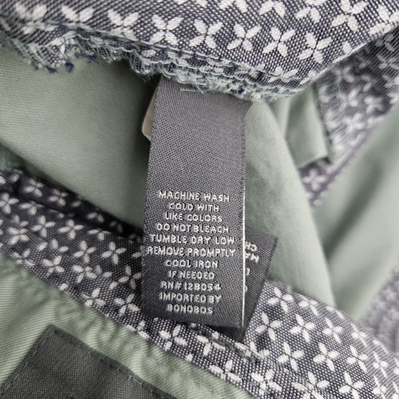 Bonobos Straight Leg Pants Sage Green Mid Rise Flat Front Chinos 34 x 32 - Picture 5 of 6